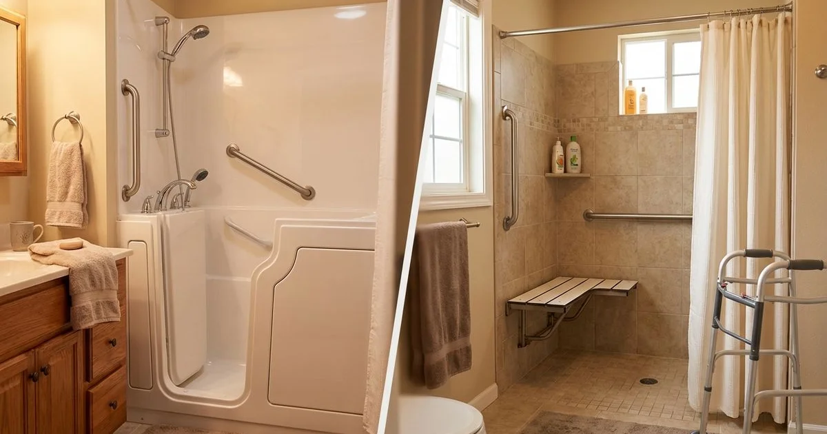 Walk-in Tub vs. Roll-in Shower: Which Is Right for Your Parent?